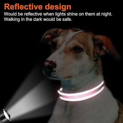 Joytale Reflective Dog Collar, Soft Neoprene Padded, Metal D-Ring, Nylon Pet Collar Adjustable for Extra Large Dogs, Pink, XL