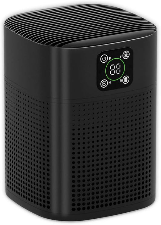 Air Purifiers for pets- Honeyuan H13 HEPA Air Purifier for home, Large Room, Coverage of 1095 sqft, Air purifiers with 360°Air Intake, 3 Fan Speeds, 3-Stage Filtration, 24db Sleep Mode, Black