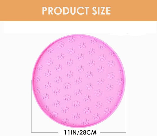 Dog Food Mat - Waterproof Cat Bowl Mat for Food and Water with Edges, Nonslip Dog Feeding Placement for Protecting Floors (2Pack Pink)