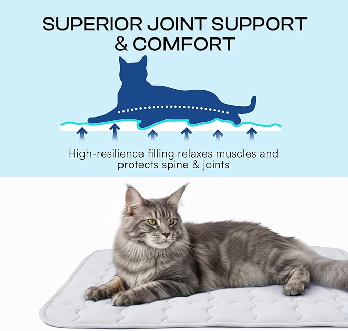 Luciphia Premium Dog Cooling Mat Non-Slip Q-MAX>0.5 Self-Cooling Pad for Large Pet Indoor Portable Kennel Puppy Bed for Couch Summer Crate Pad for Dog Washable Light Grey 40x60 inches