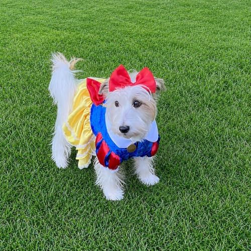 Classic Fairy Tale Princess Pet Halloween Costume, and Bow Headband - Small to Medium-Large Breed Funny Clothes Outfit Apparel (Small) - Image 5