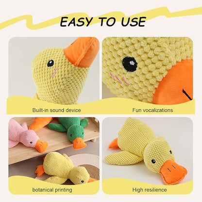 2025 Upgraded Dog Toys, New Durable Calming Duck Toys, Dog Toys for Aggressive Chewers with Soft Squeaker, Fun for Indoor Puppies and Senior Pups (2 Pcs, XL-14.9 * 17.7in)