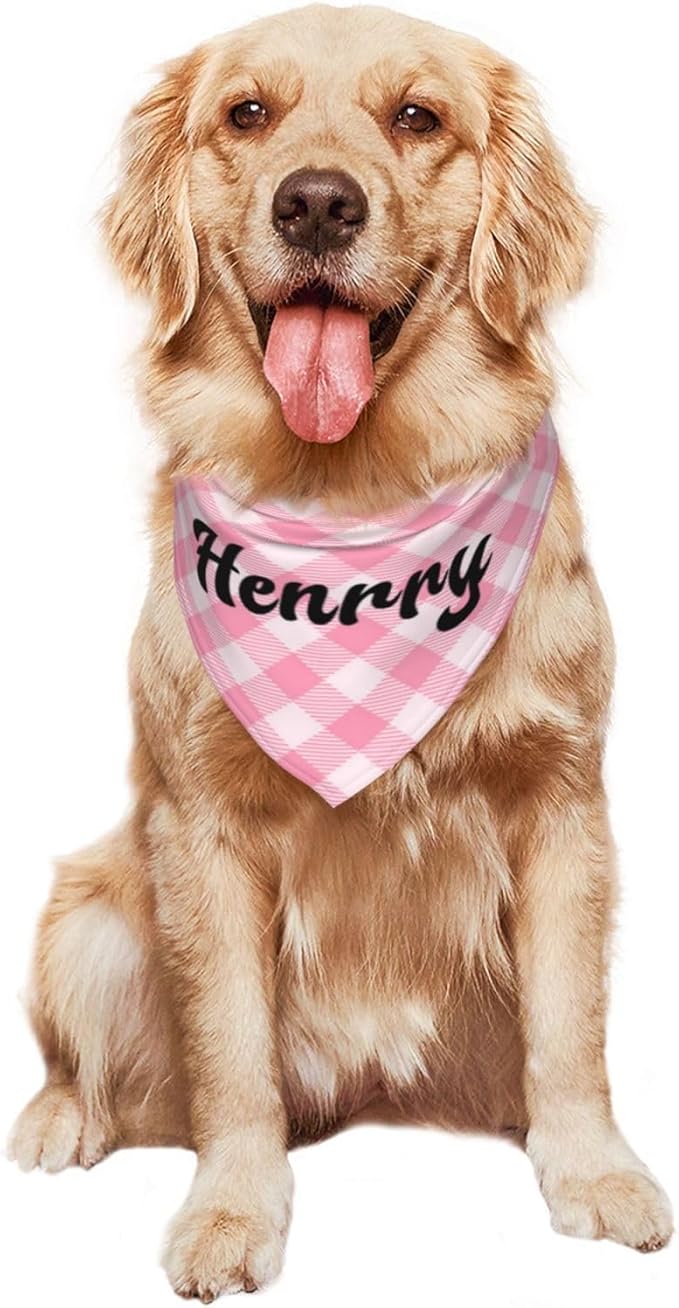Custom Pet Scarf Personalized Dog Bandana with Name Personalized Add Your Text Bibs Triangle Head Scarfs Gift for Small Medium Large Dogs Cats Baby Puppy Pets Accessories