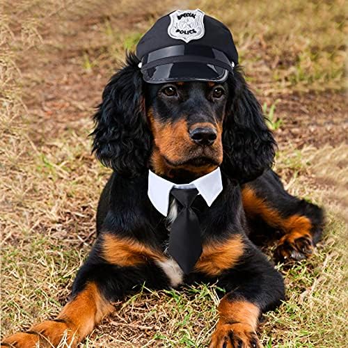 Yewong 2-Piece Pet Police Costume Accessory Set - Dog & Cat Police Hat with Necktie & Dress Up Kit for Halloween & Christmas Cosplay - Image 6