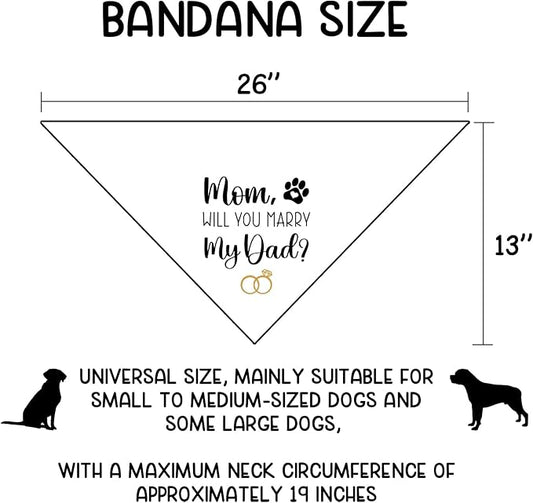Engagement Gifts Mom,Will You Merry My Dad? Dog Bandana Pet Scarf Wedding Photo Prop Pet Accessories for Dog Lovers Owner Gift Engagement Party Bridal Shower Decorations