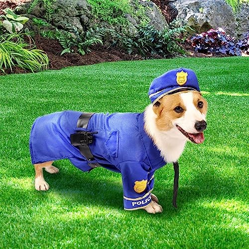 Spooktacular Creations Halloween Dog Pet Police Costume Shirt with Belt, Handcuffs, Walkie Talkie for Halloween Dress-up Party, Role Play, Carnival Cosplay, Holiday Decorations Clothes (Small) - Image 6