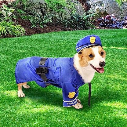 Spooktacular Creations Halloween Dog Pet Police Costume Shirt with Belt, Handcuffs, Walkie Talkie for Halloween Dress-up Party, Role Play, Carnival Cosplay, Holiday Decorations Clothes (Small) - Image 6