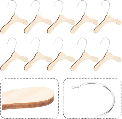 Wooden Dog Clothes Hangers 8.66 Inch Small Pet Apparel Hangers Wear-Resistant Household Dog and Cat Clothes Storage Accessory