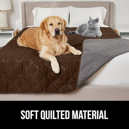 GORILLA GRIP Waterproof Couch Cover for Dogs, Gripped Slip Resistant Backing, Leak Proof Washable Dog Blanket Covers Sofa, Bed, Sectional, Crate, Car, RV Seats, Pet Puppy Essentials, 30x70 Brown