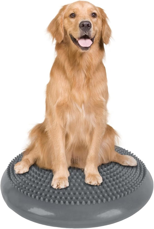 Dog Balance Disc 14", Dog Balance Equipment with Cushion and Pump, Pet Training Platform for Pet Rehabilitation Training, Strength Train Stability, Suitable for Small and Medium-Sized Pets