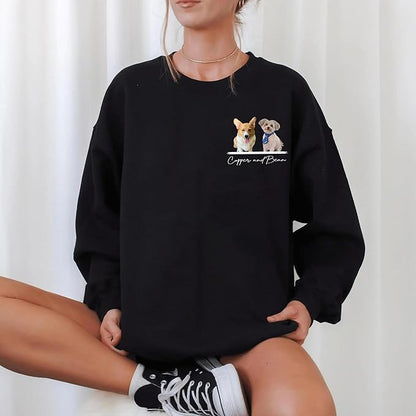 Custom Pet Sweatshirts with Photo and Name, Personalized Dog Sweatshirt, Gifts for Dog Mom, Dad