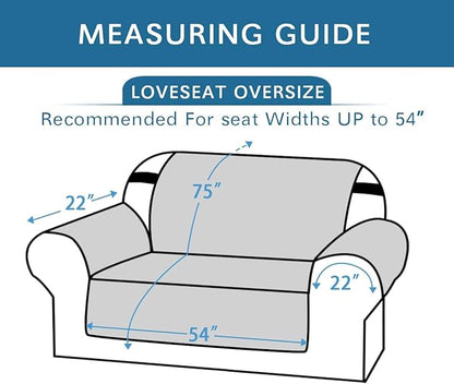 H.VERSAILTEX Reversible Loveseat Cover Furniture Protector Anti-Slip Water Resistant 2" Elastic Straps Couch Covers Pets Kids Fit Sitting Width Up to 46"(Love Seat: 75" x 90", Dark Blue/Beige)