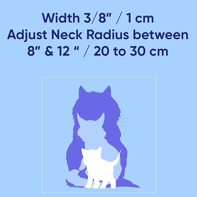 Pawtitas Glow in The Dark Cat Collar with Breakaway Safety Buckle & Bell Adjustable Kitten Collar, Set of 2 GID Blue/Orange