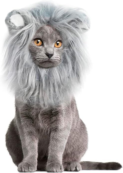 Onmygogo Lion Mane Wig for Cats and Dogs, Funny Pet Cat Costumes for Halloween Christmas, Furry Pet Clothing Accessories