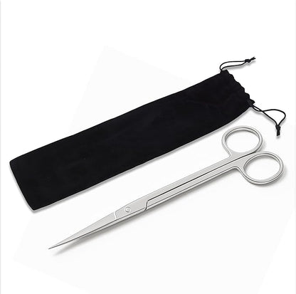 Mandala Crafts 10 Inches Silver Stainless Steel Straight Aquarium Scissors for Trimming Aquatic Plants – Long Aquascape Scissors for Fish Tanks, Hospital Tanks, Goldfish Bowls, and Terrariums