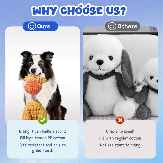 2025 New Dog Toys, Indestructible Plush Dog Toy, Dogs Toys for Aggressive Chewers, Dogs Squeaky Chew Toy for Indoor Pups Teething (Brown 1pcs)