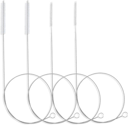 40 Inches Brush Cleaner for Cleaning Straw, Kegerator, Feeding Tube, Siphon Hose, Sunroof Drain, Refrigerator Drain, 4PCS (White)