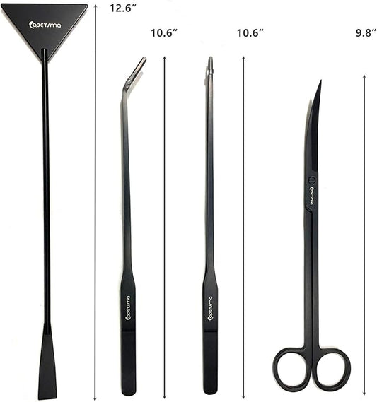 Aquarium Tweezers, Capetsma Stainless Steel Aquarium Plant Tools Long Aquascaping Tools Scissors Spatula Aquatic Plants Tool Set For Freshwater and Saltwater