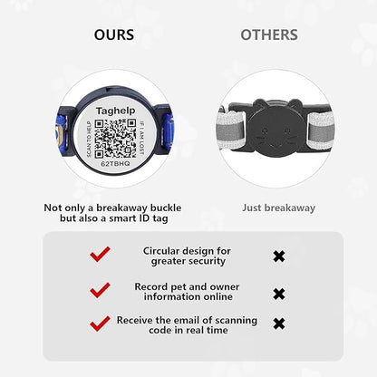 Stars and Moon AirTag Cat Collar with AirTag Holder,Air Tag Cat Collar for Apple. Solid & Safe, Pet Collar, Breakaway Cat Collar, Scan QR for Instant Location Alerts.NO APP(Black)