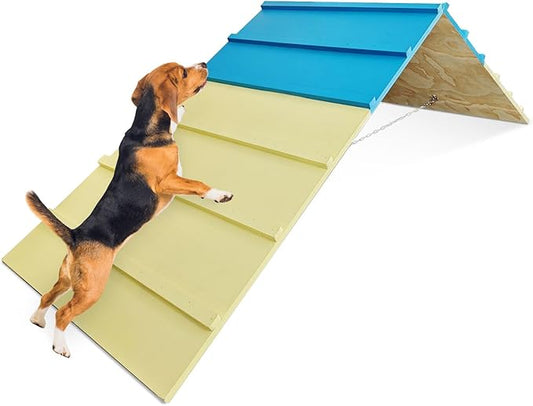 Dog Agility Equipment for Small & Medium Dogs, Puppy Agility Course Backyard Set A-Frame, Pony & Lamb Jumping Obstacle Course Ramp & Playground