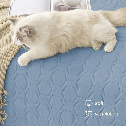 Waterproof and Anti-Slip Dog Bed Cover and Pet Blanket Sofa Pet Bed Mat car Incontinence Mattress Protectors Furniture Couch Cover for Most Cats Dogs, Pets（40x50-Stoneblue）