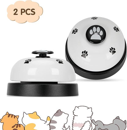Pet Training Bells, 2 Pack Dogs Bell for Door Potty Training and to Ring to Go Outside Communication Device Dog AgilityTraining Equipment Interactive Toys (White)