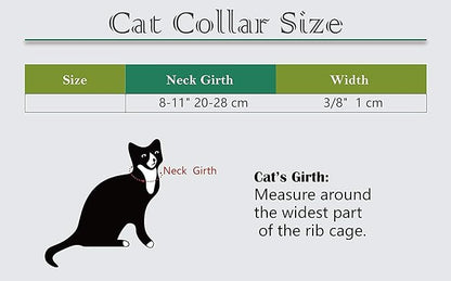 CHUKCHI Heart Bling Cat Collar with Safety Belt and Bell 8-11 Inches(Pink)