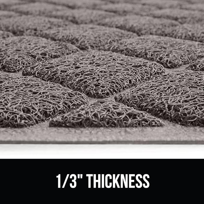 GORILLA GRIP Cat Litter Box Mat, 35x23 2 Pack, Water Resistant, US Designed Kitty Litter Trapping Mats, Easy to Clean Scatter Control, Less Mess and Clean Floors, Kitten Supplies for Indoor Cats, Grey
