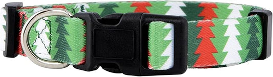 Native Pup Christmas Dog Collar- Winter Holiday Collars for Pets- Xmas Gift for Puppy- Santa, Reindeer, Snowman, Candy Cane, Red Green- Girl Boy- Small, Medium, Large Breeds (Christmas Tree, Medium)