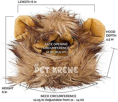 Pet Krewe Dog Lion Mane Halloween Costume – Fits Neck Size 8”- 14”- Lion Mane for Small Dogs – Ideal for Halloween, Birthday, Cosplay, Outfits, Pet Clothes - Image 2