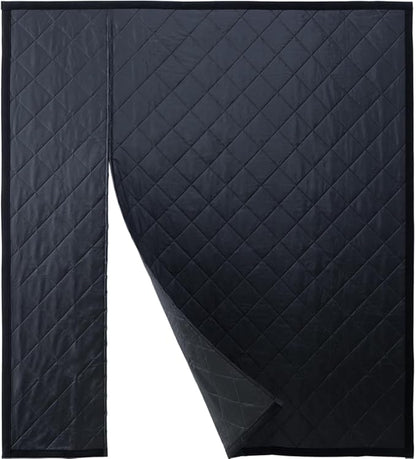 Reversible Wide Magnetic Thermal Insulated Door Curtain for Winter,Thicken Polyester Fiberfill & Heavy Duty Oxford Cloth,Temporary Window Insulation Cover Curtain for French Sliding Door,62”x81”