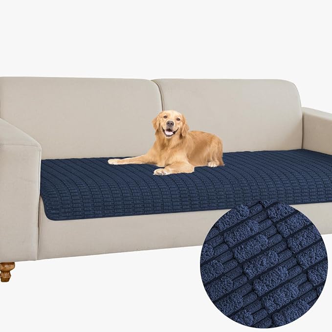 Muamar Dog Bed Cover Sofa Protector,Anti Slip Waterproof Sofa Covers for Living Room Couch Covers,Sofa Mat,Seat Cover, Dog Mat,Pet Pad for Furniture 1 Piece (30x82 inch, Dark Blue)