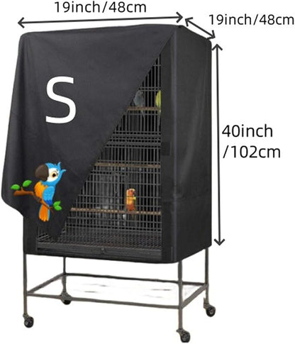 Bird Cage Cover,Pet Cage Cover,100% Shading Oxford Cloth, Bird Cages Covers, Sun Protection Breathable Waterproof Oxford Cloth Pet Covers for Cats Birds Small Animals, Machine