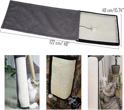 HAOZAIKEJI Cat Scratcher Mat Sofa Protector Natural Sisal Cat Scratching Mat Cat Scratch Couch Cover Heavy Duty Couch Guard Easy Installation Scratch Pad for Grinding Claws Protecting Furniture