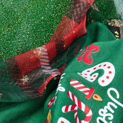 Fitwarm Just a Girl Who Loves Christmas Dog Tulle Dress, Funny Christmas Clothes for Small Dogs Girl, Holiday Pet Outfit, Red, White, Green, Yellow, Medium - Image 5