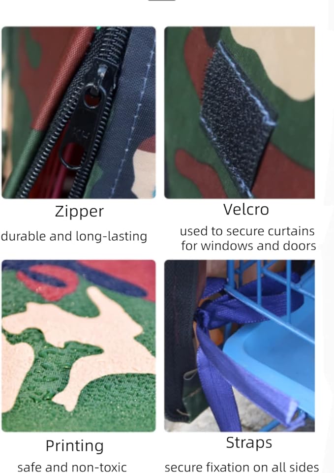 MANON ROSA Bird Cage Cover - Lightproof Birdcage Covers Nighttime- Ideal for Parrots Cockatiels Parakeets Cockatoos Lovebirds Finches Budgerigars Conure (S(13" Lx11.8 Wx17.3 H),Camouflage)
