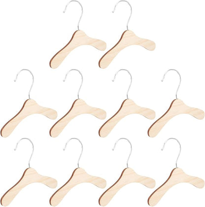 Wooden Dog Clothes Hangers 8.66 Inch Small Pet Apparel Hangers Wear-Resistant Household Dog and Cat Clothes Storage Accessory