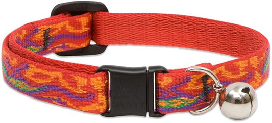 LupinePet Originals 1/2" Go Go Gecko Cat Safety Collar with Bell , 8-12"