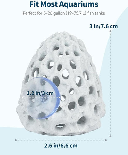 Uniclife Shrimp Cave, Shrimp Hides for Aquarium, Realistic Plastic Aquarium Coral Rock Decorations with Suction Cup, Betta Hideout Tank Accessories for Fish Tank Decor, Hiding & Resting
