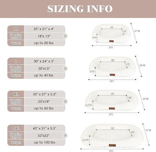 Dog Bed for Large Dogs – Comfort-Sided Calming Pet Bed with Breathable Memory Foam, Washable Removable Cover, Non-Slip Bottom & Carry Handle, Rectangle Pet Cuddler, 35"x27"x5.5", Grey