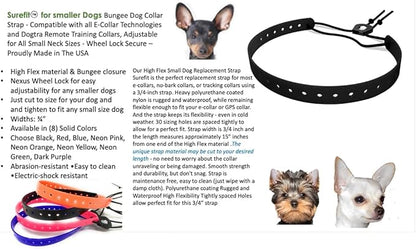 Replacement GPS eCollar with Adjustable Bungee, Multi-Hole Design, and Secure Toggle Closure for Small Dogs (Red, Small Neck)