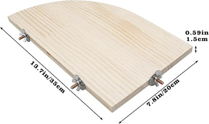 Bird Perch Stand Platform, 13.7 × 7.8 Inch Large Natural Wooden Small Animals Cage Shelf, Cage Accessories for Parrots Parakeets Cockatiels Rats Hamster Guinea Pig Conure Chinchillas