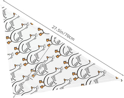 Silly Goose on The Loose Triangle Dog Bandana,Summer Bandana Funny Triangle Dogs Scarf Handkerchief Soft Adjustable Puppy Bandanas (White)