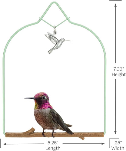 Pop's Birding Hummingbird Swing, USA Made Original Charm Humming Bird Swing for Outdoor, Vintage Copper, 1ct