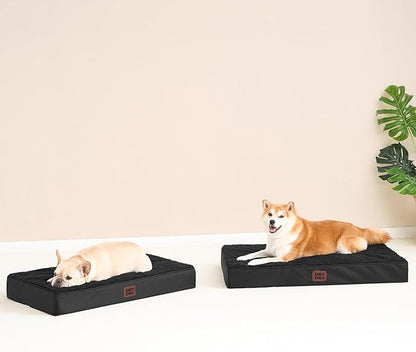 EHEYCIGA Orthopedic Dog Beds for Large Dogs with Removable Washable Cover, Black, 36x27