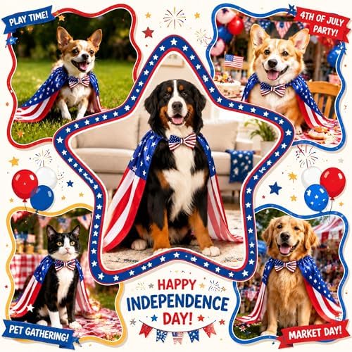 Halloween American Flag Cape Halloween Dog Costume for XLarge Pets - Image 5
