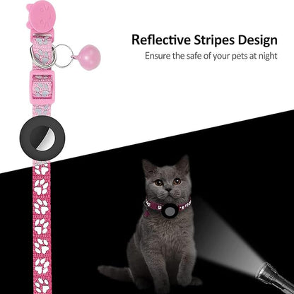 GPS Tracker for Cats, Mini GPS Pet Tracker, IPX8 Waterproof Cat Trackers,No Monthly Fee,Work with Apple Find My(iOS Only),Smart Trackers for Pets-Pink-5