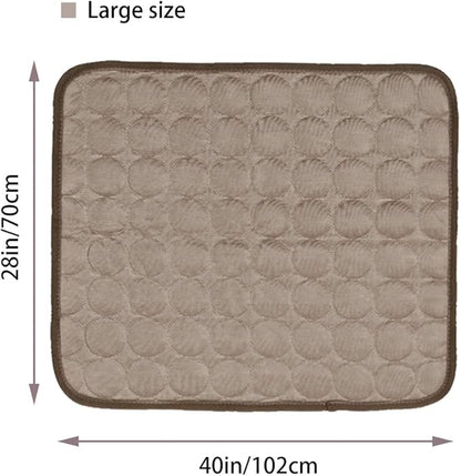 Washable Dog Cooling Mat - Ice Silk Pet Self Cooling Pad Blanket for Indoor & Outdoor Car Seats