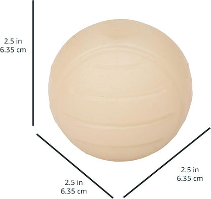 Amazon Basics Interactive Bouncy Durable Rubber Dog Toy Balls, Glow, 2.5 inch, Beige, Pack of 3