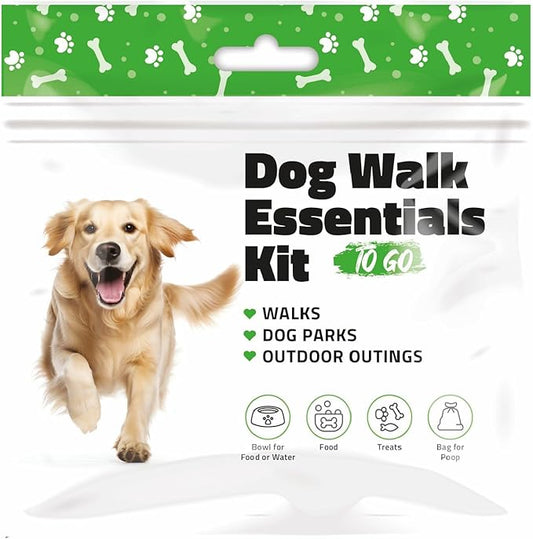 pH Advantage Pet Travel Essentials – Single Pack with Dog Treat, Food, Bowl & Poop Bag – Lightweight Grab-and-Go Kit for Walks, Parks, Car Rides & Everyday Use (Green)